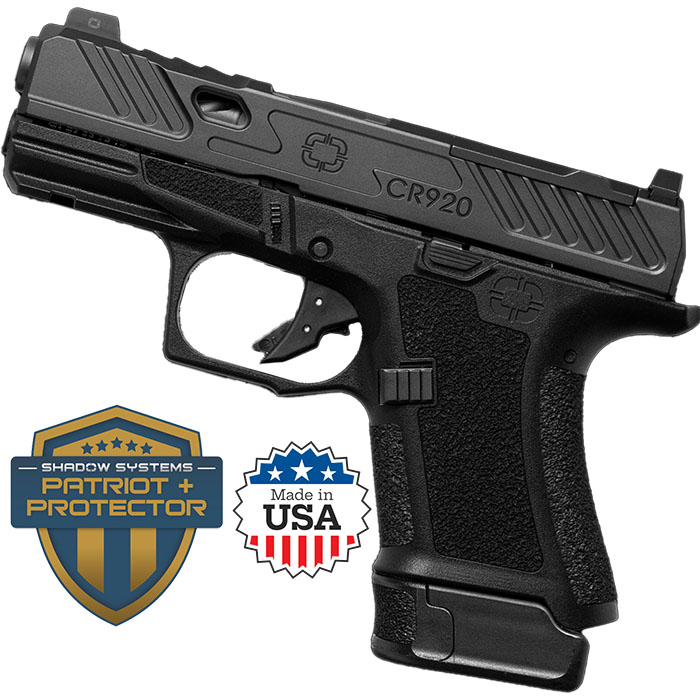 CR920 Elite Slide 9MM 3.41 inch 13 Round Black Optic Ready  w/Night Sights with - Shadow Systems