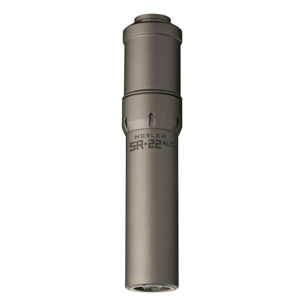 Nosler SR-22 ALTi gray suppressor for .22 LR with 1/2x28 thread pattern
