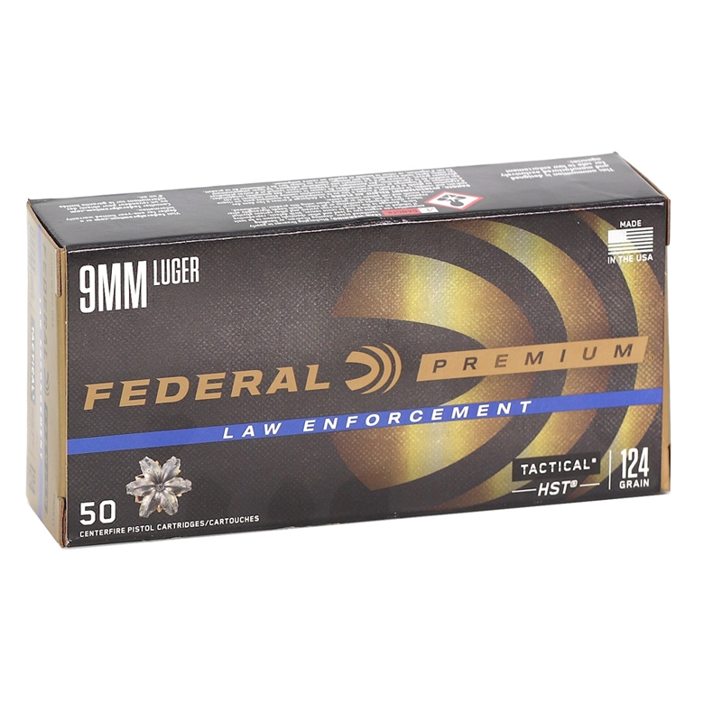 FEDERAL PREM 9MM 124GR HST JHP 50RD BX 1000RD CASE - Federal Ammo