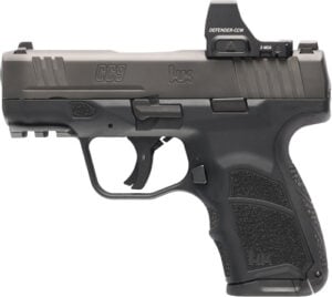 HK 9 H&K CC9 9mm pistol with 3.32-inch barrel and Vortex Defender CCW optic