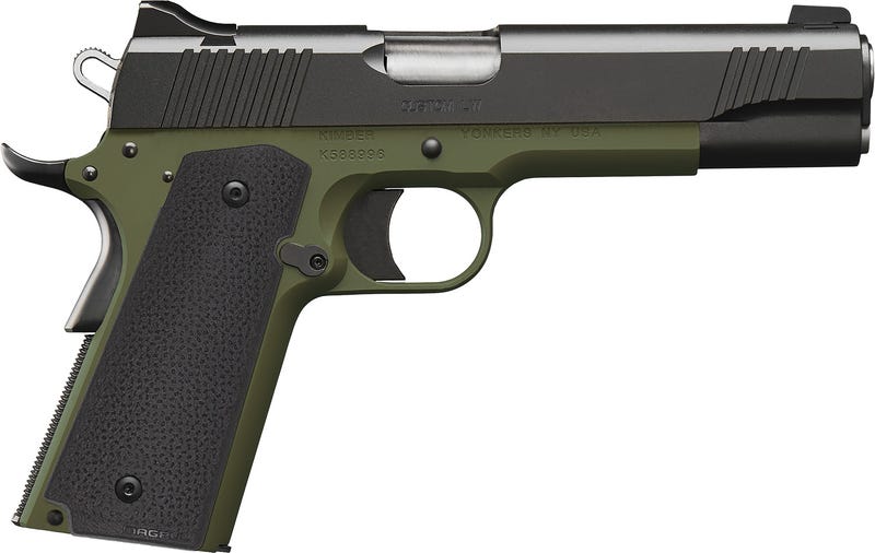 Kimber 1911 Custom LW 9mm 5-inch handgun in Ranger Green with black slide