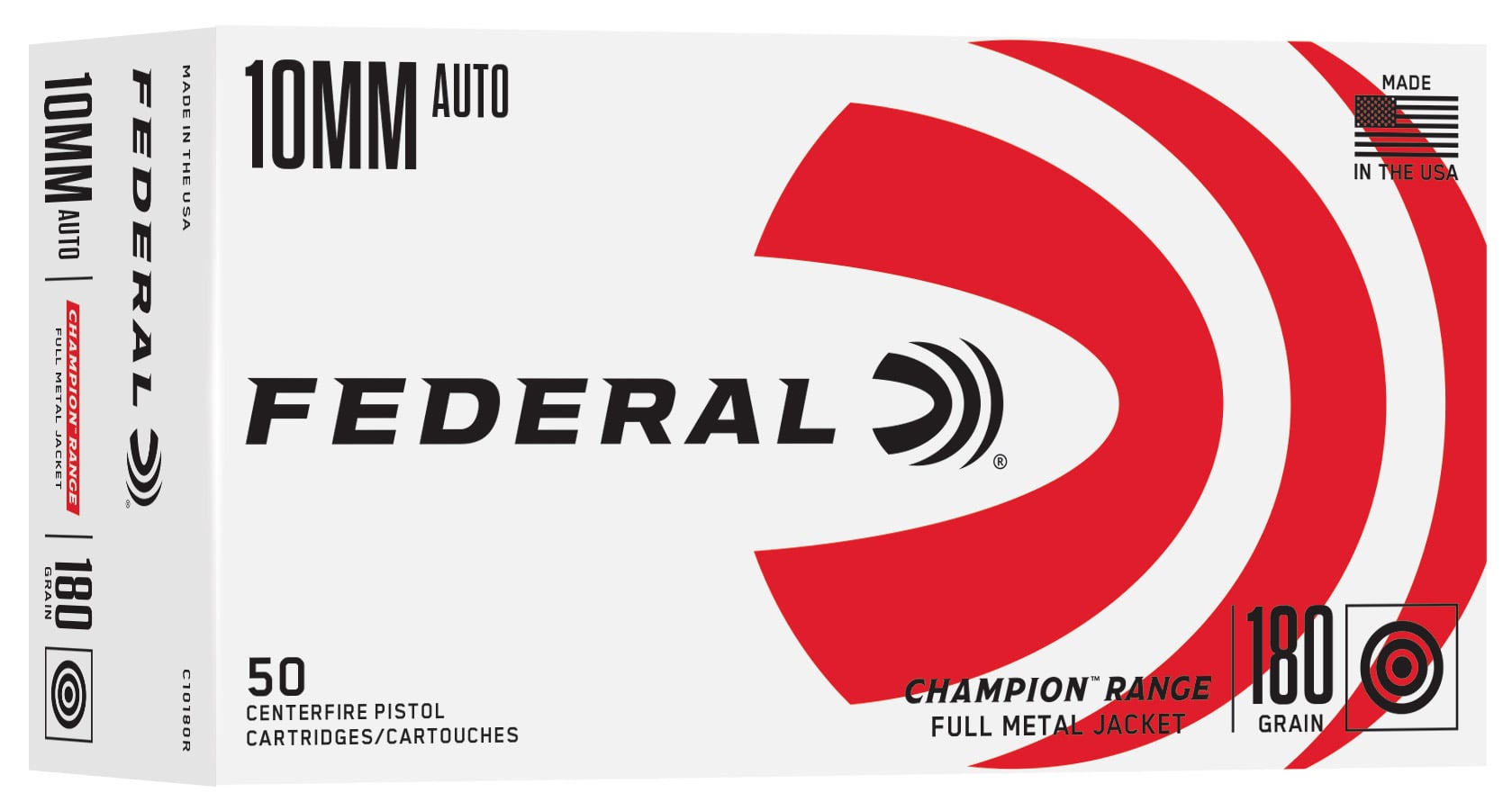 FDR 10MM 180GR RANGE FMJ 50RD - Federal Ammunition