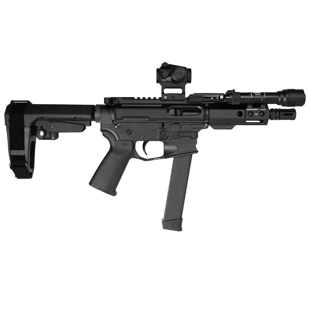 Shark Coast Tactical "Midnight" Pistol Bundle 9mm Luger 33rd Glock Style Magazine 5'' Threaded Barrel Vortex Red Dot/Streamight Protac - Shark Coast Tactical